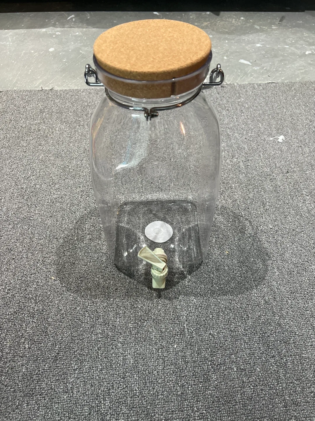Glass Beverage Dispenser with Cork Lid