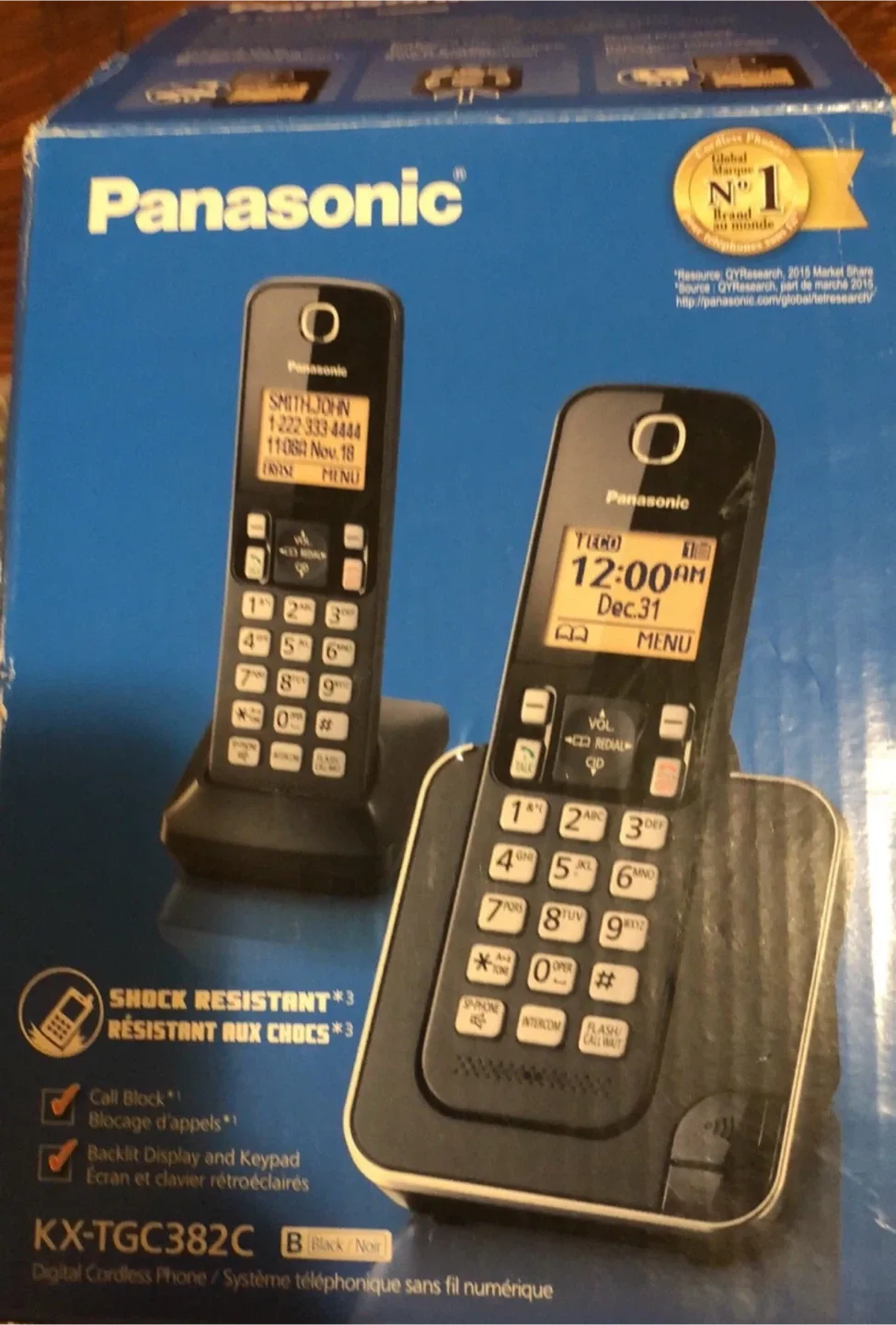 Panasonic KX-TGC382C Cordless Phone - Like New! thumbnail
