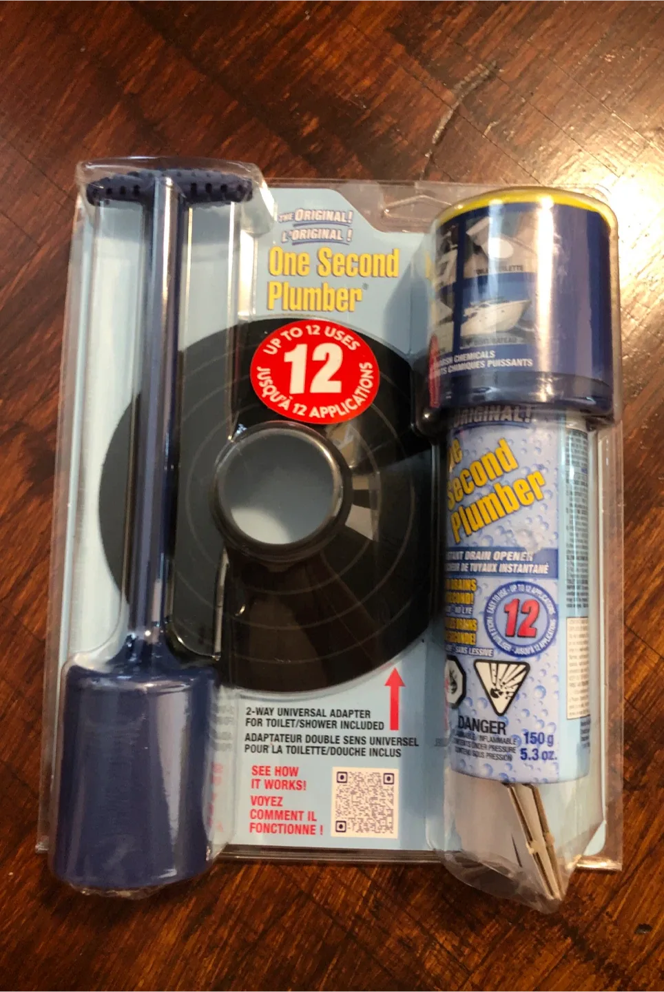 One Second Plumber Drain Opener - Up to 12 Uses thumbnail