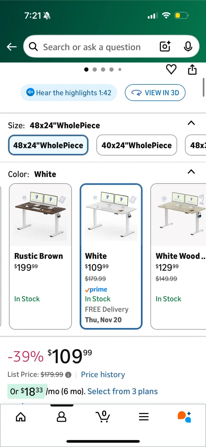 FLEXISPOT EN1 Standing Desk 48x24 White image indicator(5)