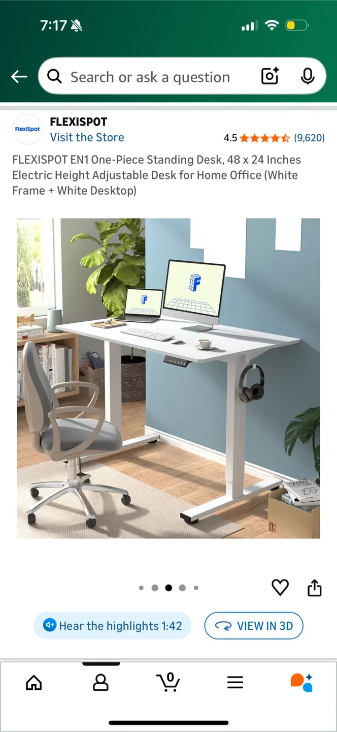FLEXISPOT EN1 Standing Desk 48x24 White image indicator(3)