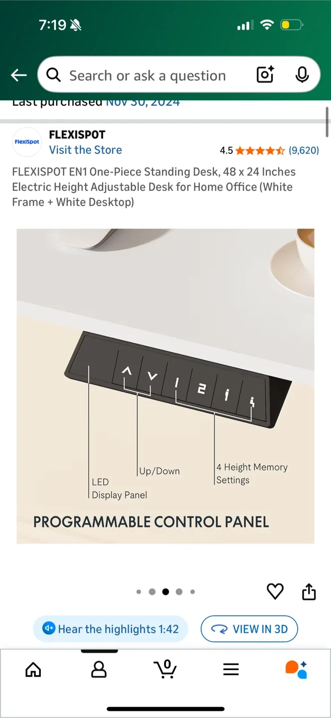 FLEXISPOT EN1 Standing Desk 48x24 White image indicator(7)