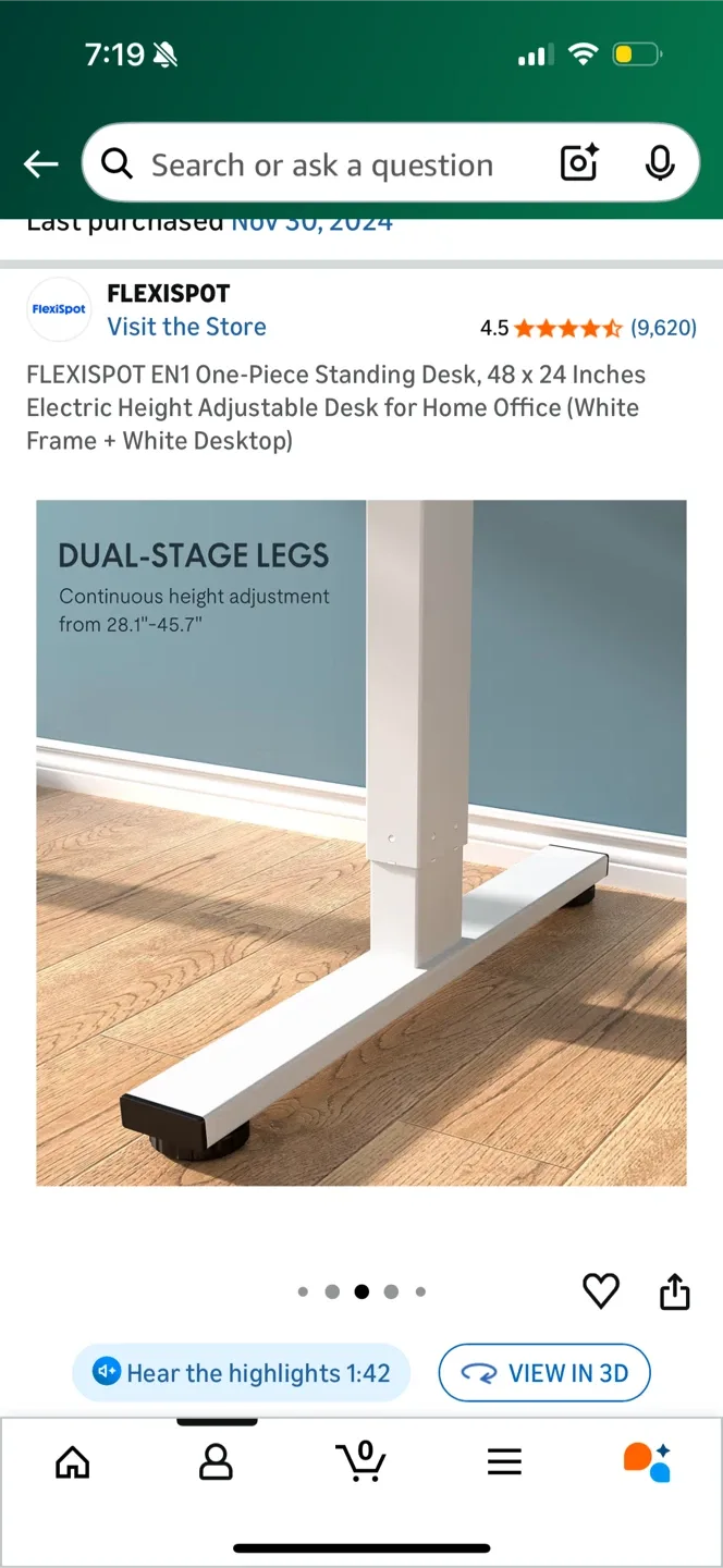 FLEXISPOT EN1 Standing Desk 48x24 White image indicator(8)