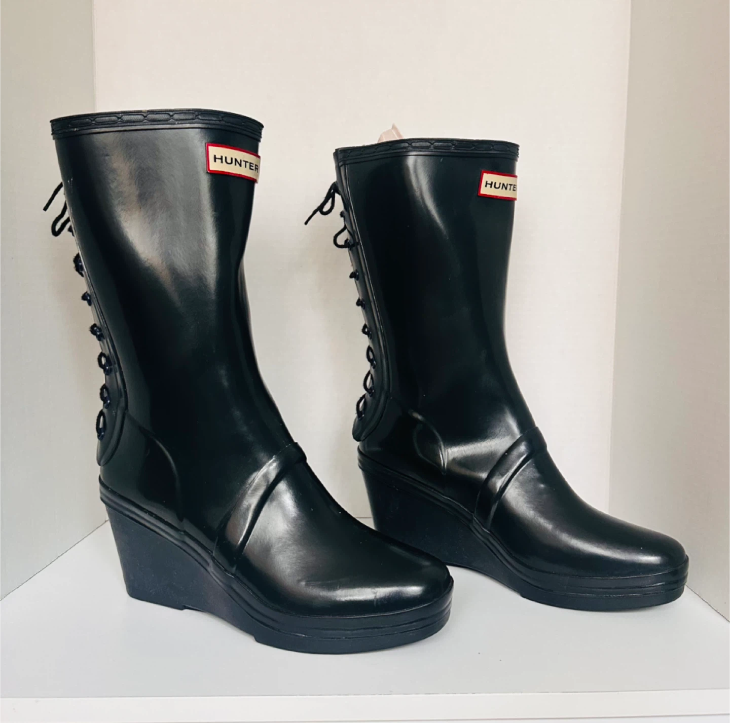 Hunter Black Wedge Rain Boots - photo 2