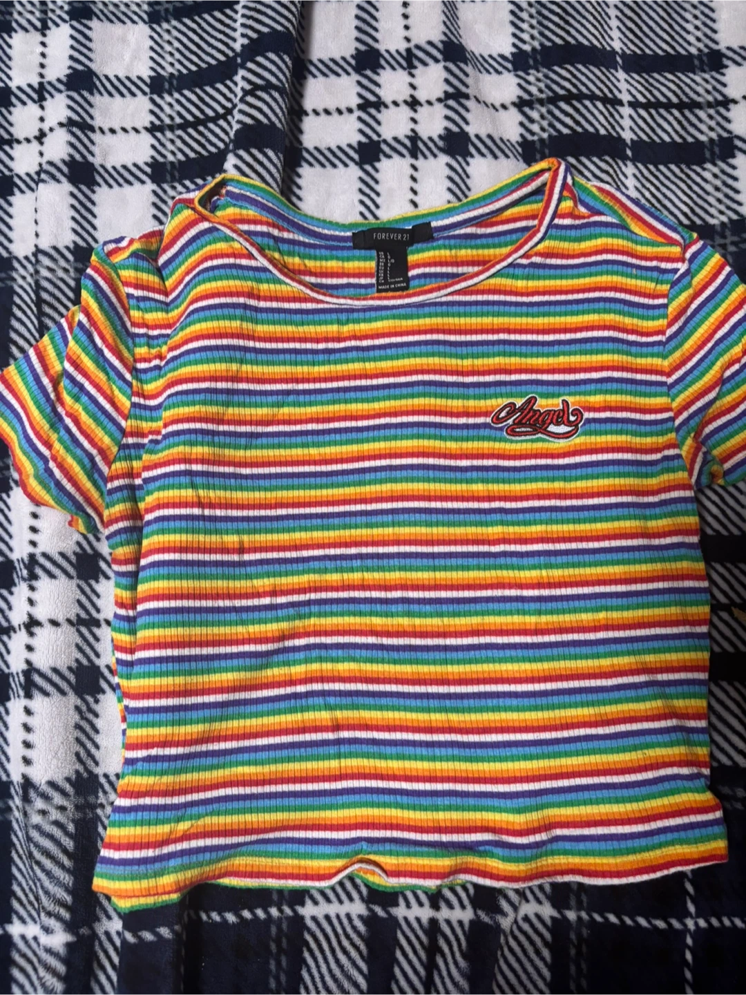 Forever 21 Rainbow Striped Top - Size L