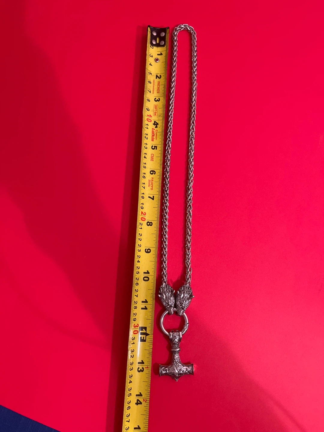 Thor's Hammer Wolf Head Silver Necklace - photo 5