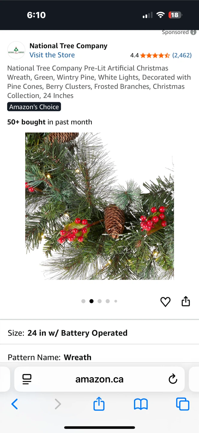 National Tree Company Pre-Lit Christmas Wreath - photo 3