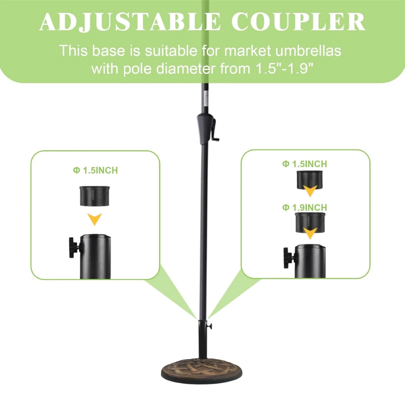 42 lb Round Heavy Umbrella Base Stand Weight for Outdoor, Bronze - photo 5