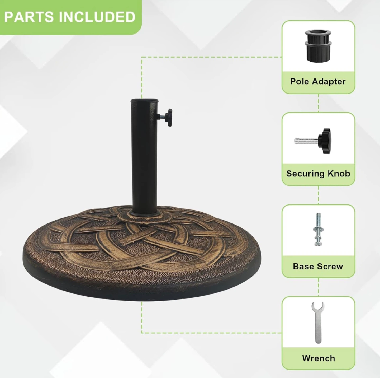 42 lb Round Heavy Umbrella Base Stand Weight for Outdoor, Bronze - photo 4