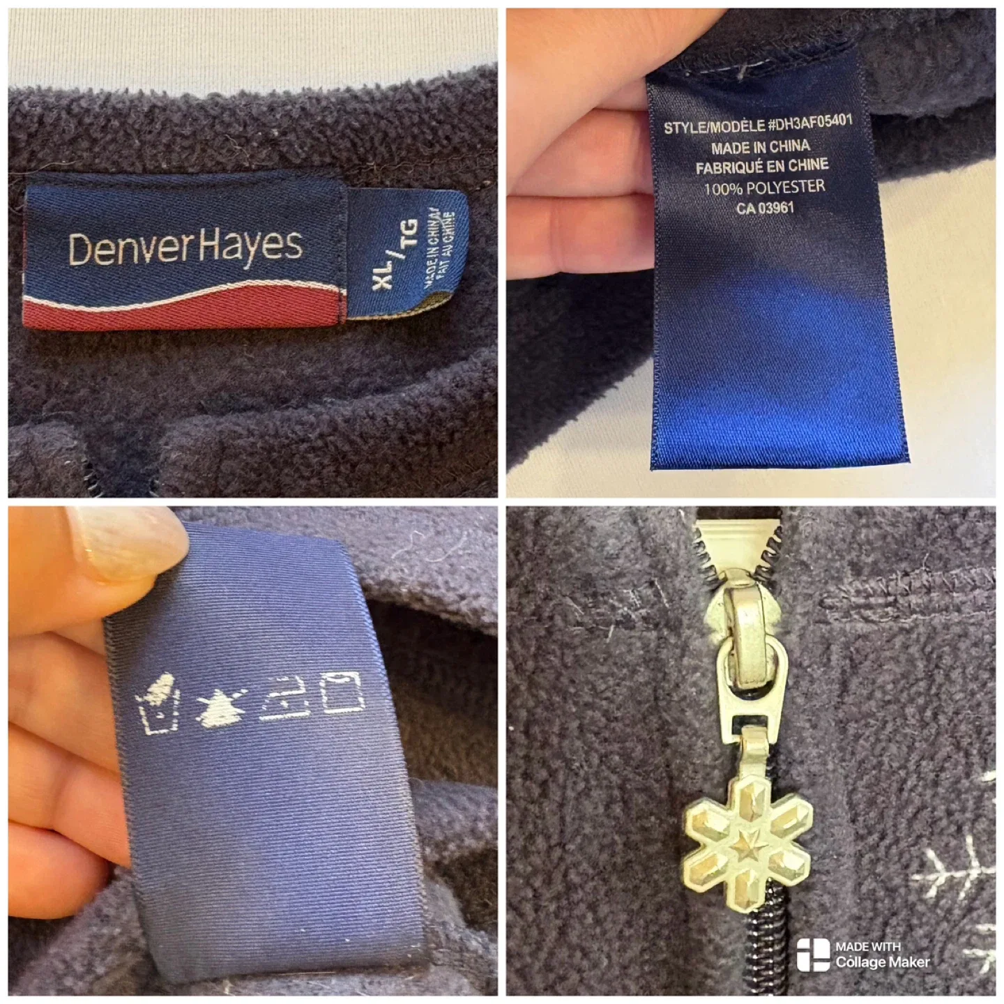 Denver Hayes Ugly Christmas Sweater Fleece Cardigan Sz XL image indicator(10)