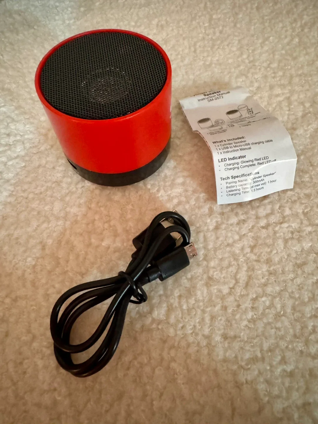 Cylinder Speaker SM-2572 - Red & Black