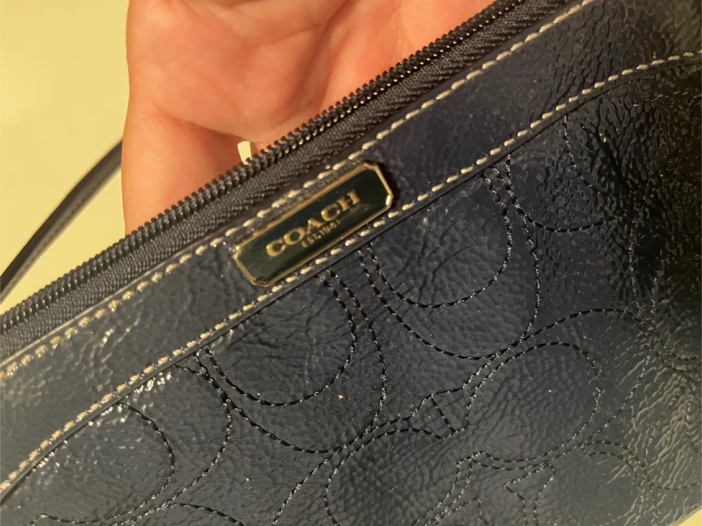 Coach Navy Blue Wristlet image indicator(4)