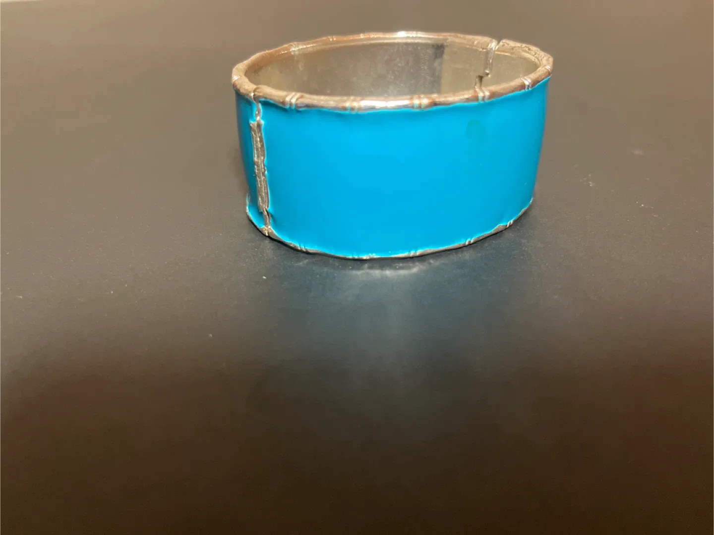 Blue & Silver Bangle Bracelet - 2.25" Diameter thumbnail