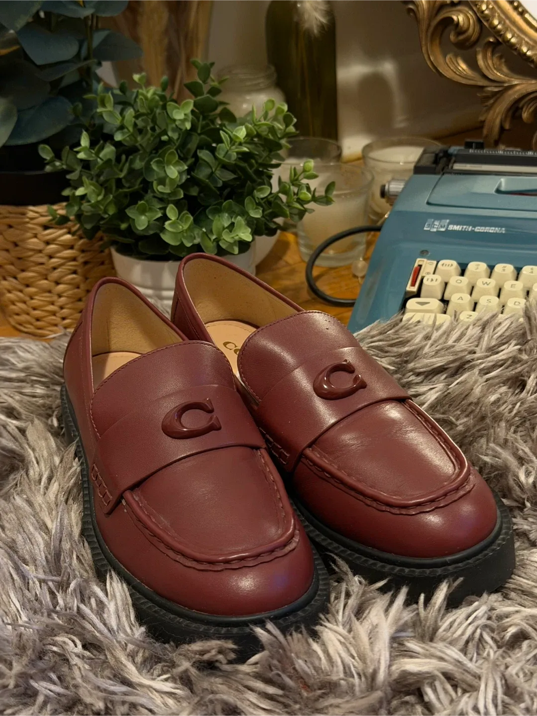 Coach Loafers - Burgundy, Size 7.5