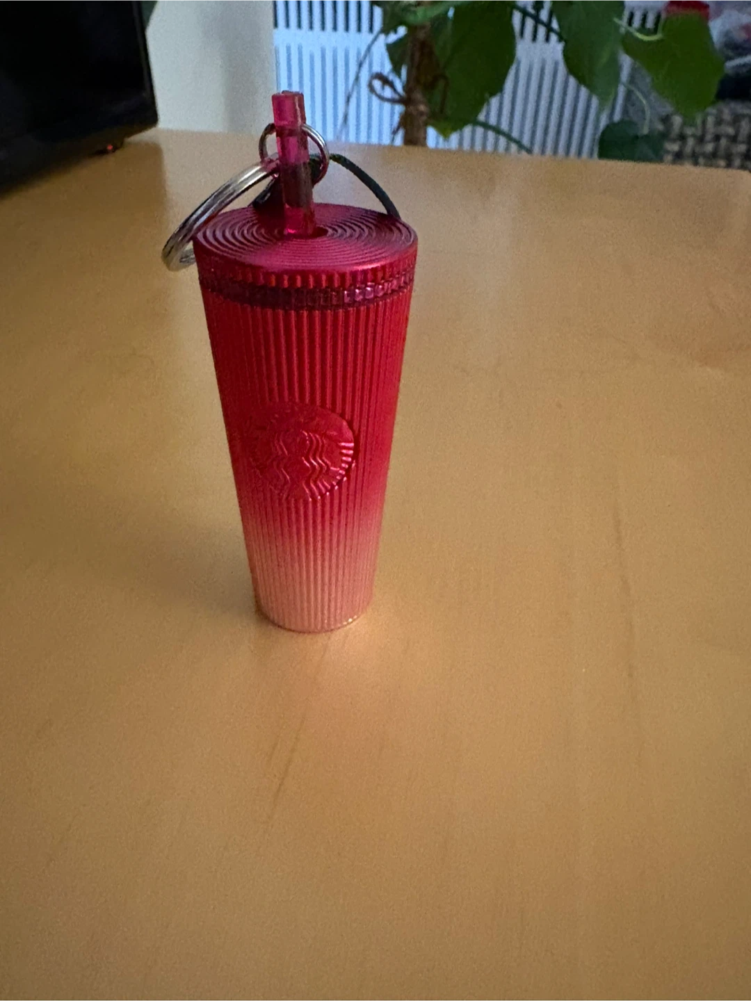 Starbucks Pink Cup Ornament Keychain