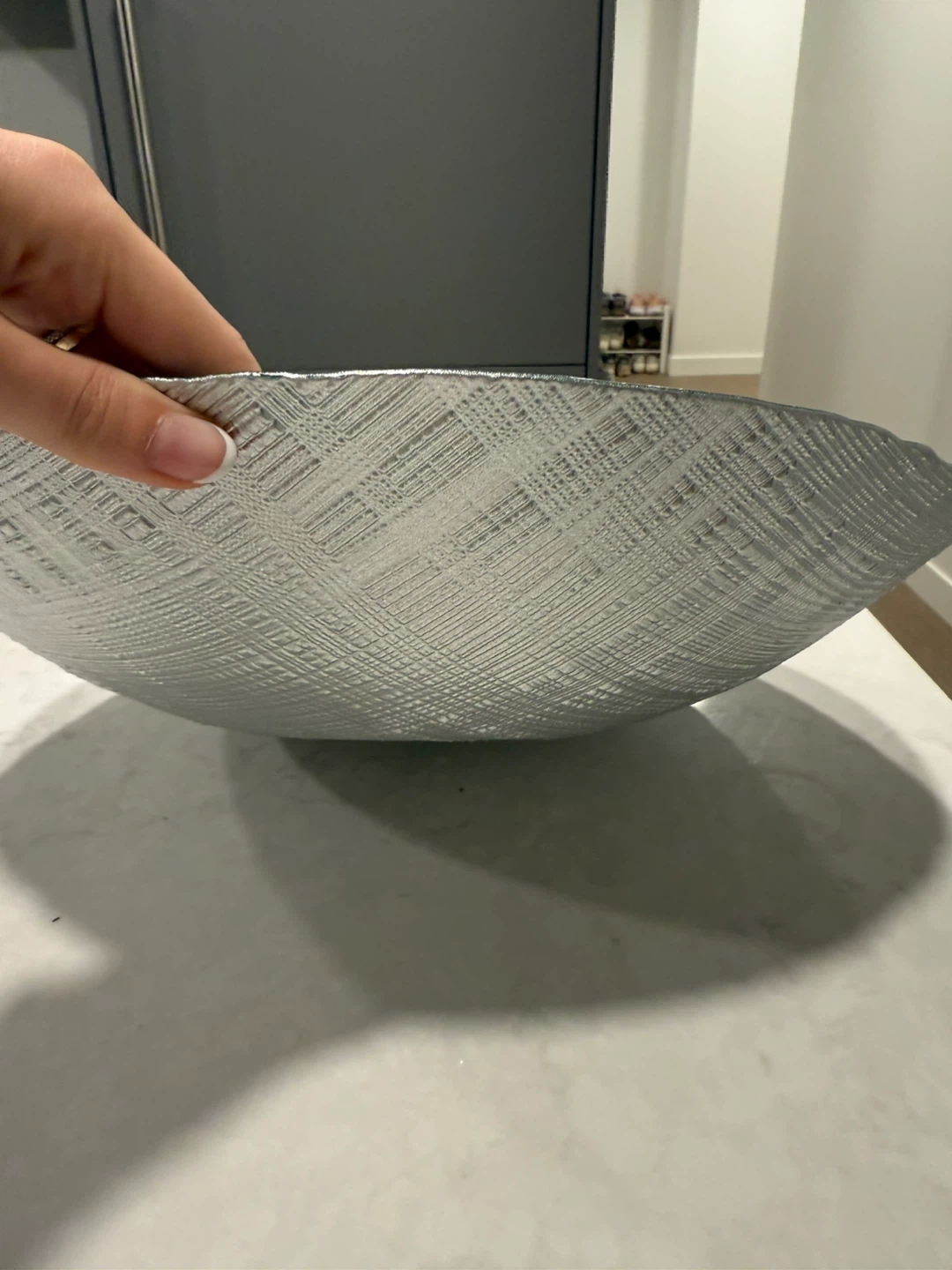 Decorative Glass Bowl - Teal & Silver - photo 2