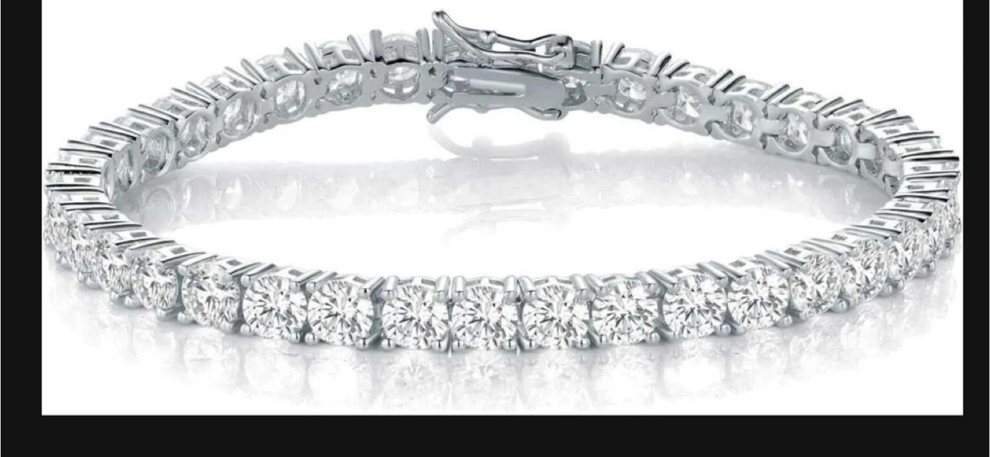 GEMESME 18K White Gold Plated Bracelet 6.5 Inch