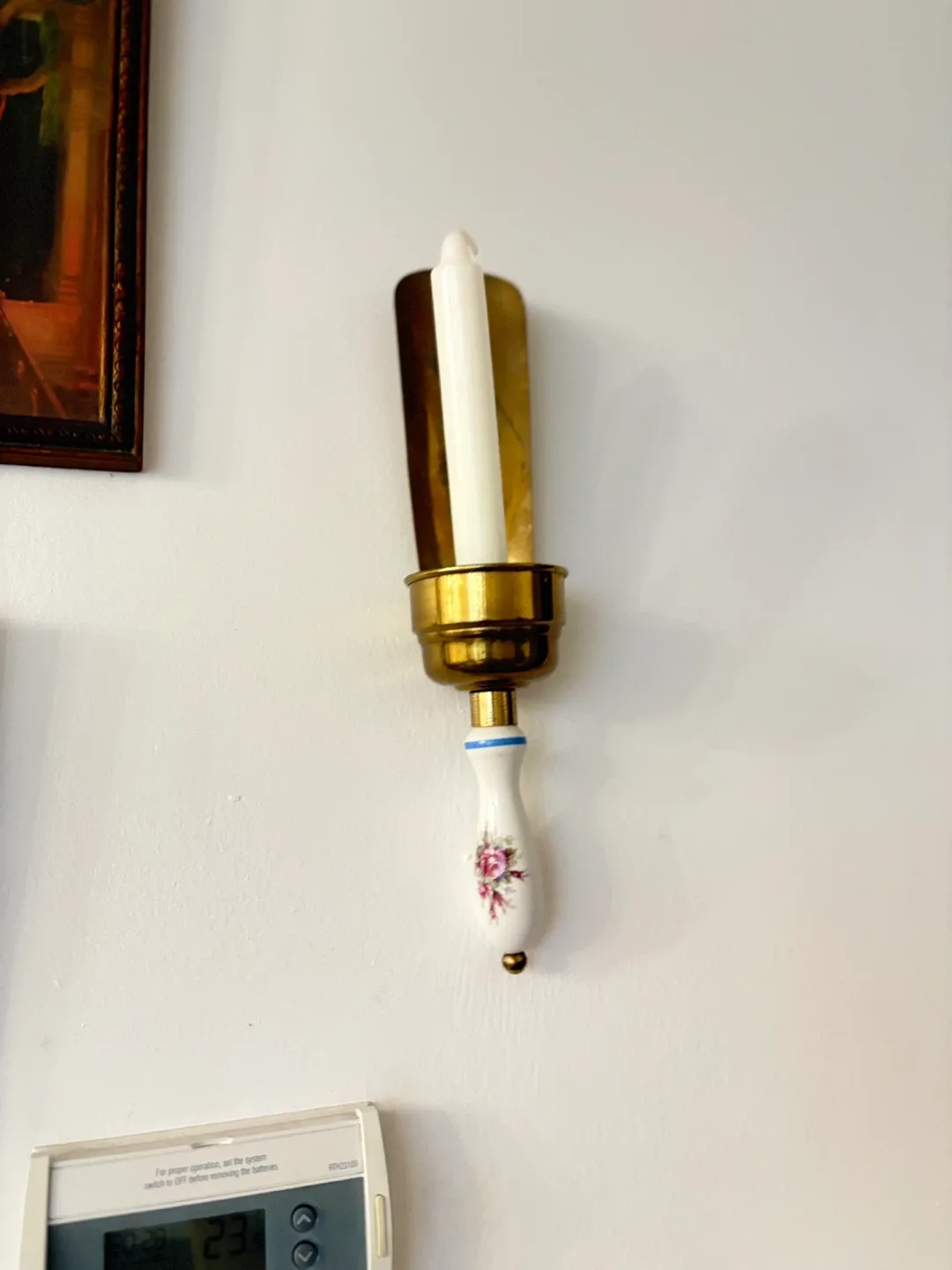 Vintage Brass Candle Holder Sconce image indicator(3)