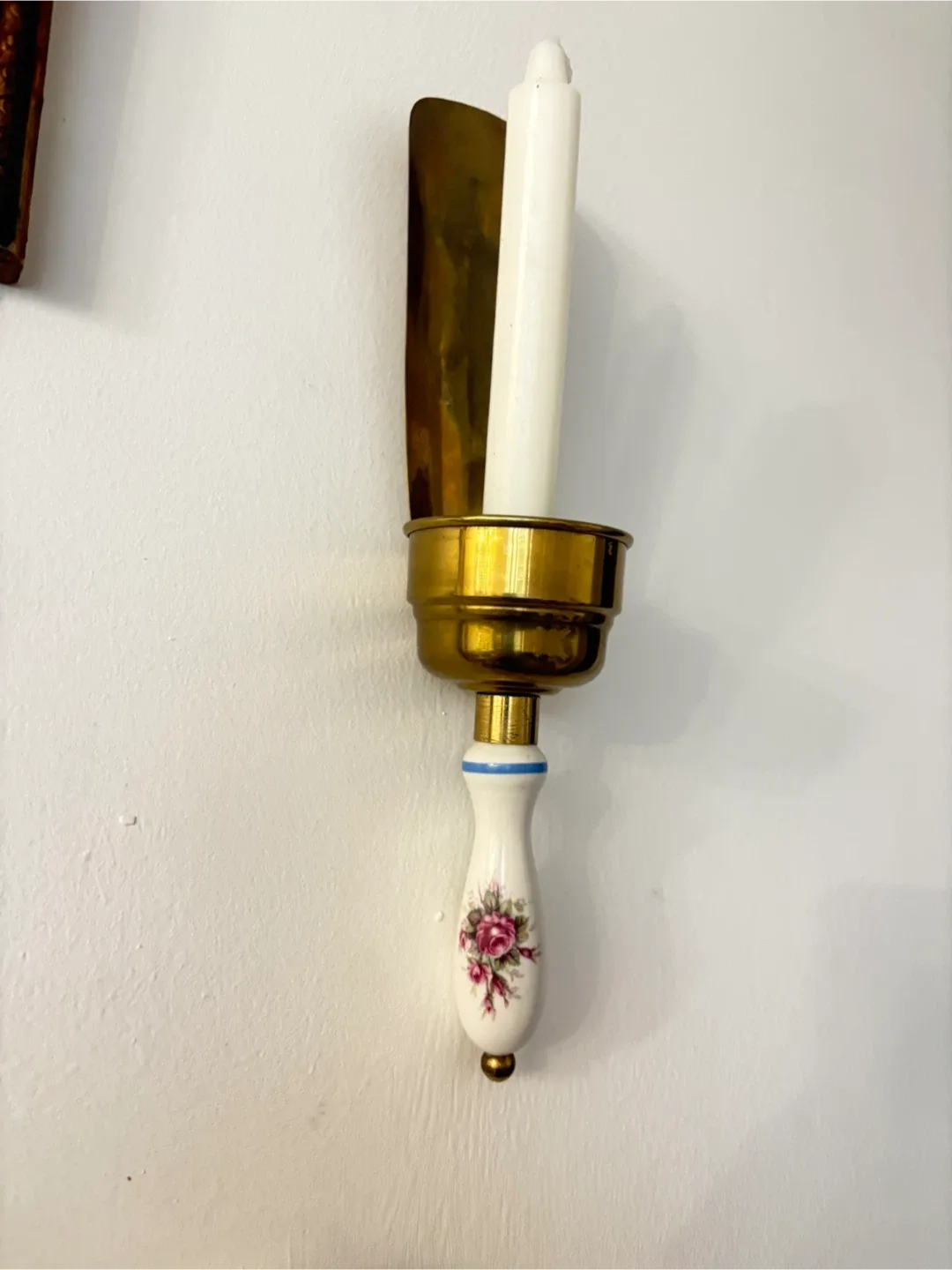 Vintage Brass Candle Holder Sconce thumbnail