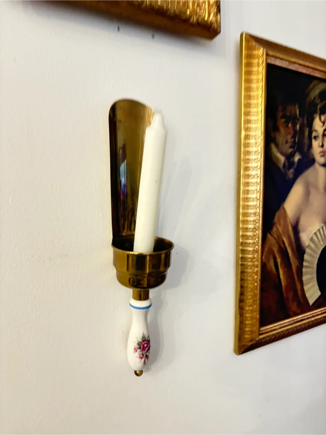 Vintage Brass Candle Holder Sconce image indicator(5)