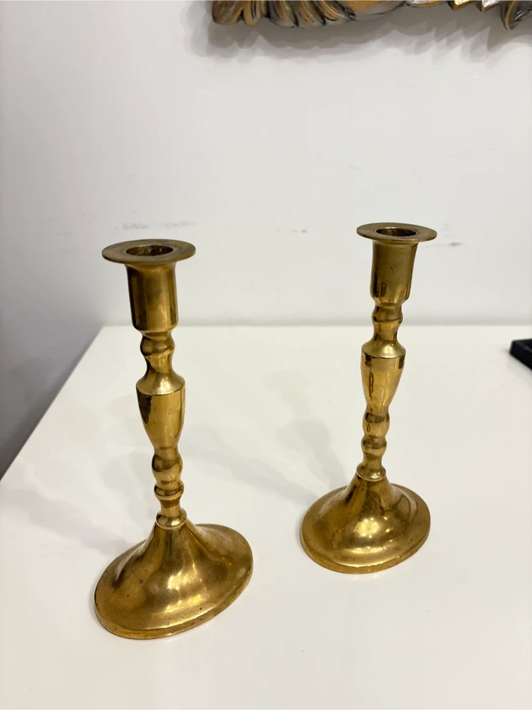 Pair of Brass Candlestick Holders thumbnail