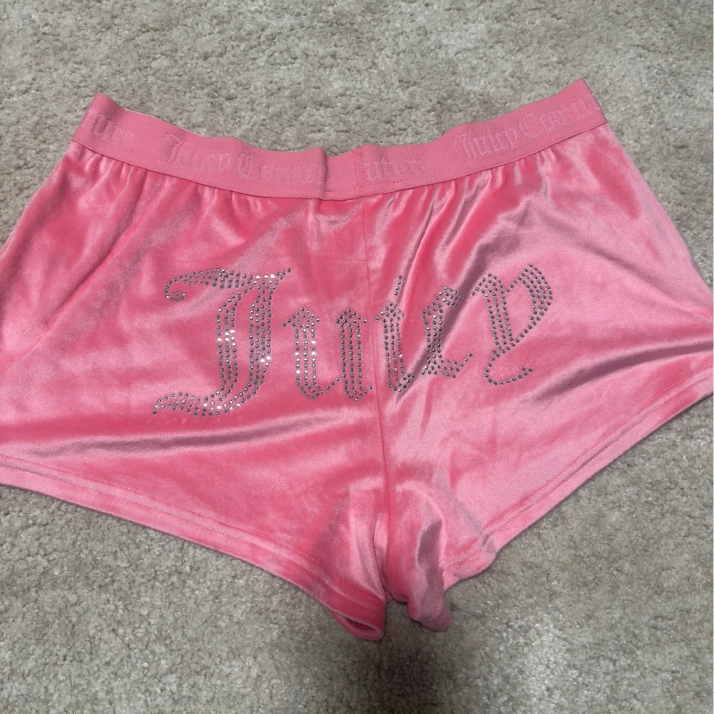 Juicy Couture Pink Velour Shorts, Size L thumbnail
