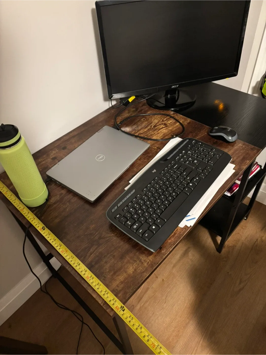 Wood and Metal Corner Desk image indicator(4)