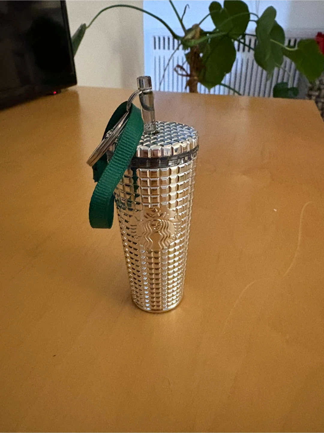 Starbucks Studded Tumbler Keychain - Silver