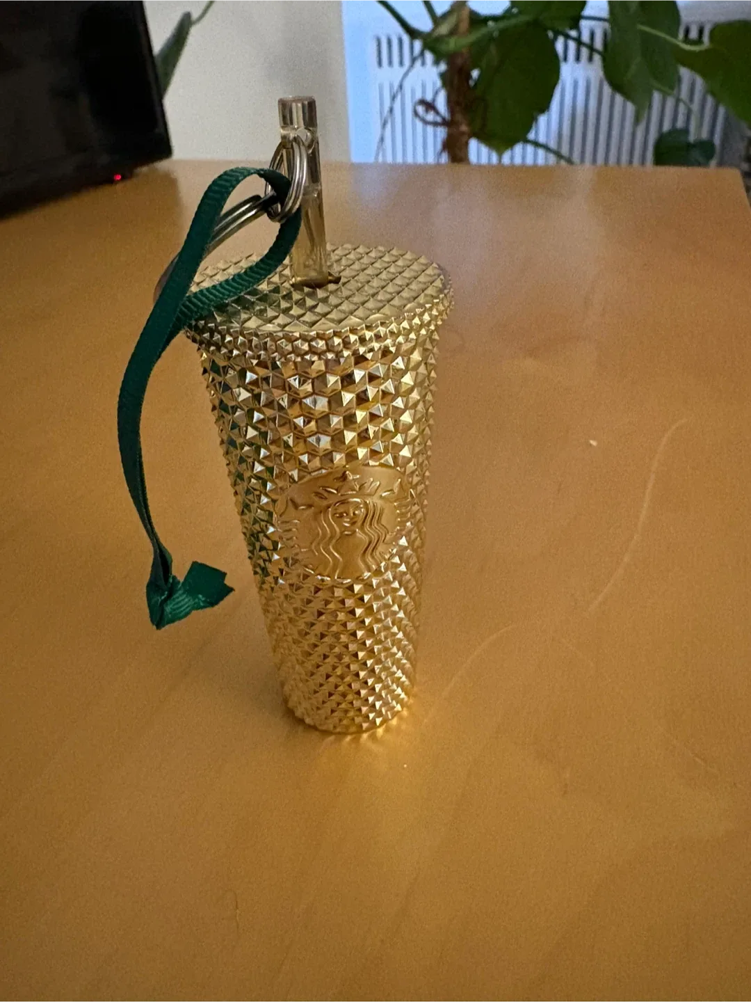 Starbucks Gold Studded Keychain Ornament