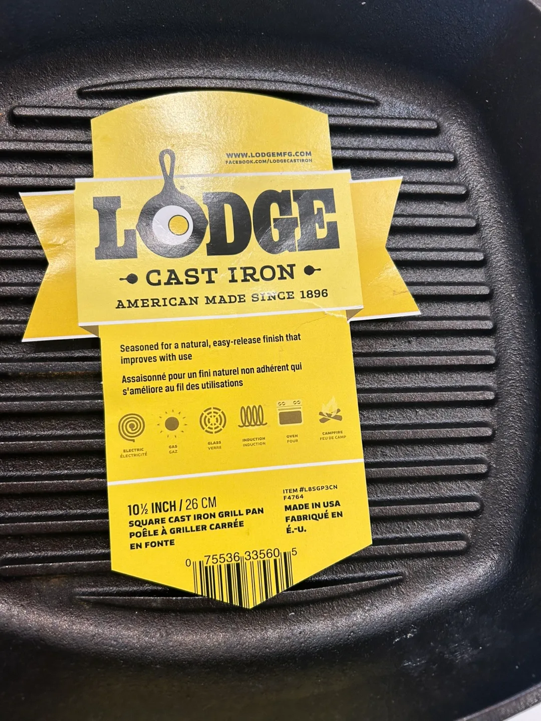 Lodge Square Cast Iron Grill Pan image indicator(2)