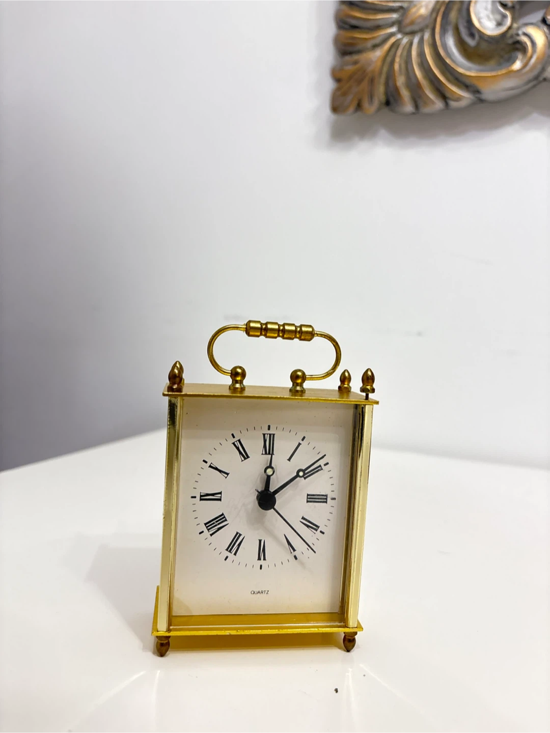 Vintage Quartz Carriage Clock - Gold Finish