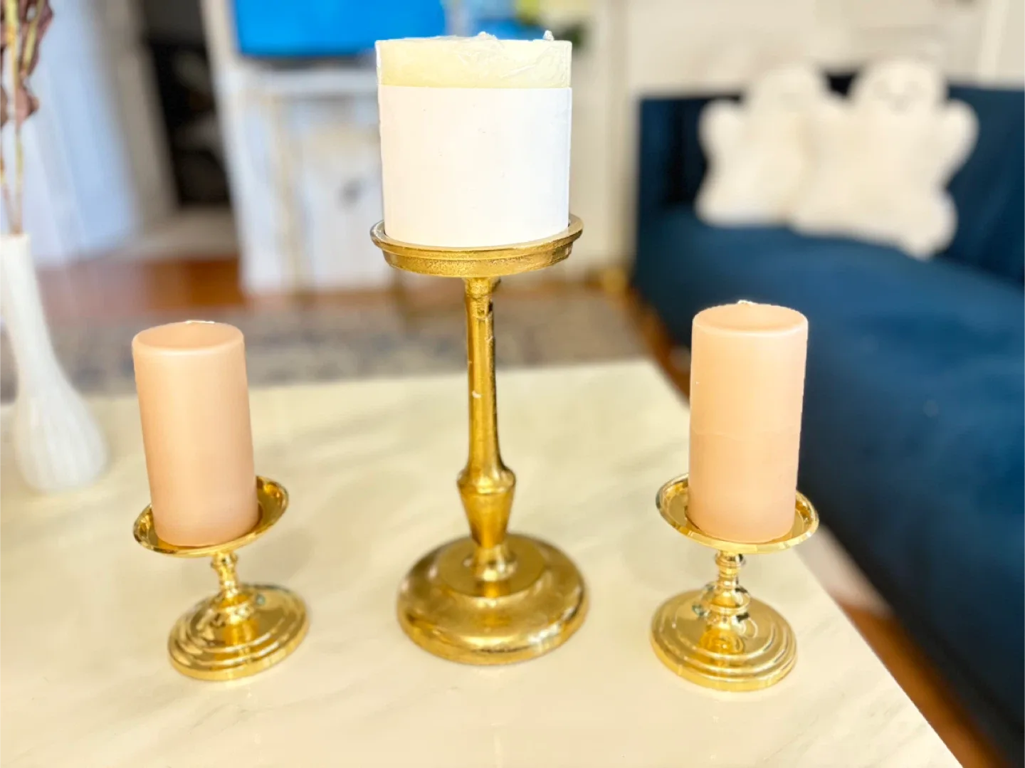 Gold Candle Holders (Set of 3) thumbnail