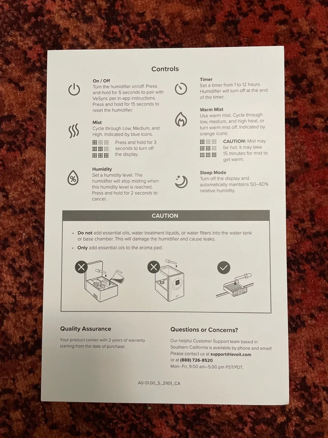 Levoit Smart Hybrid Ultrasonic Humidifier image indicator(7)