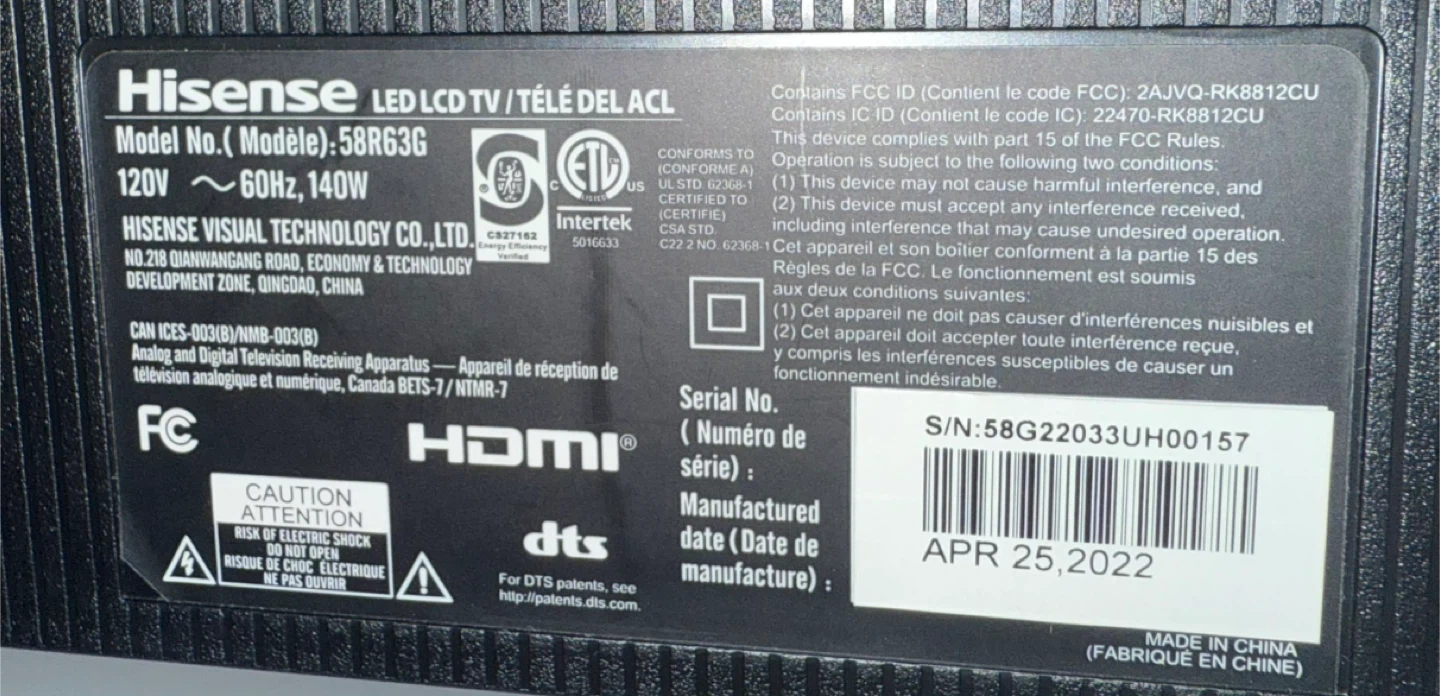 Hisense 58R63G 58" LED LCD TV - photo 2