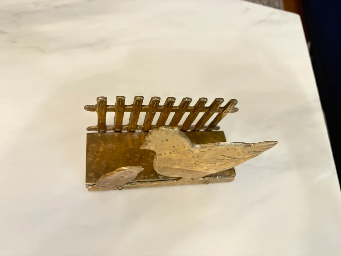 Vintage Brass Chicken and Chick Figurine image indicator(6)