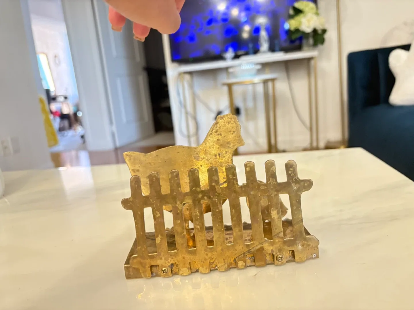 Vintage Brass Chicken and Chick Figurine image indicator(4)