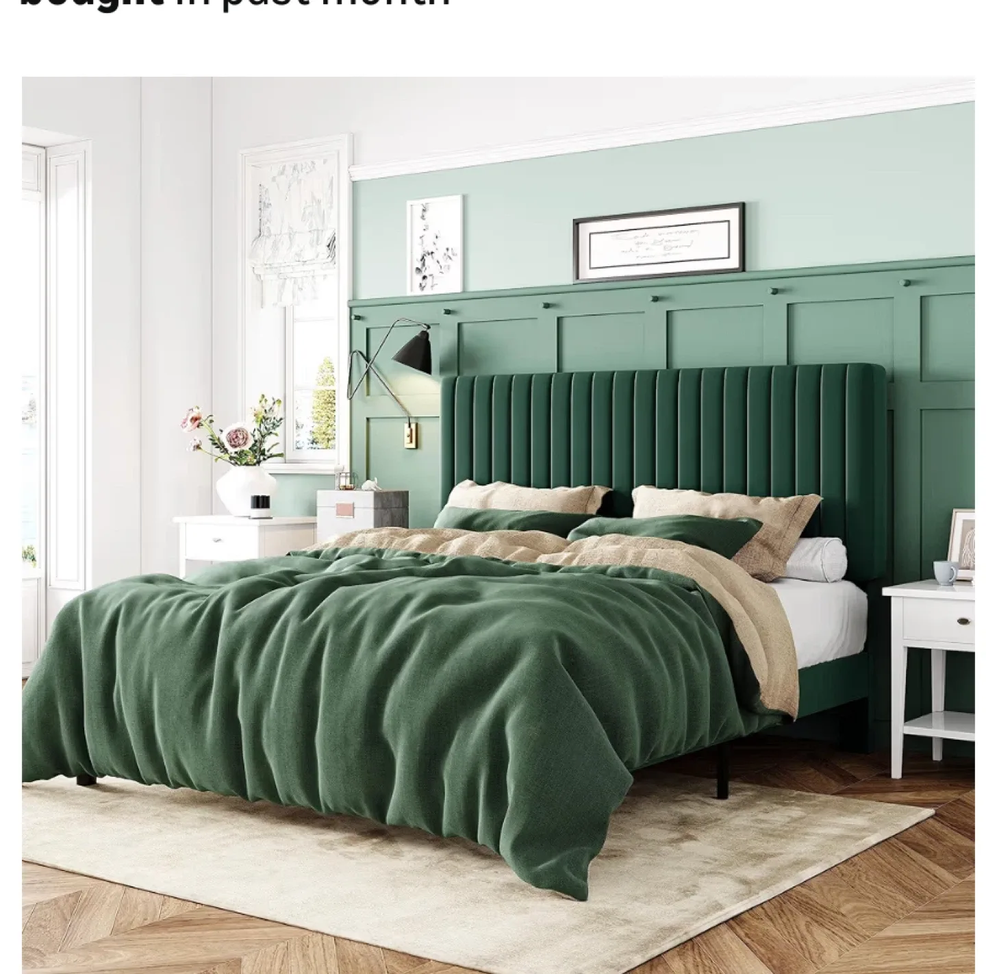 The Art of Living Green Velvet Bed