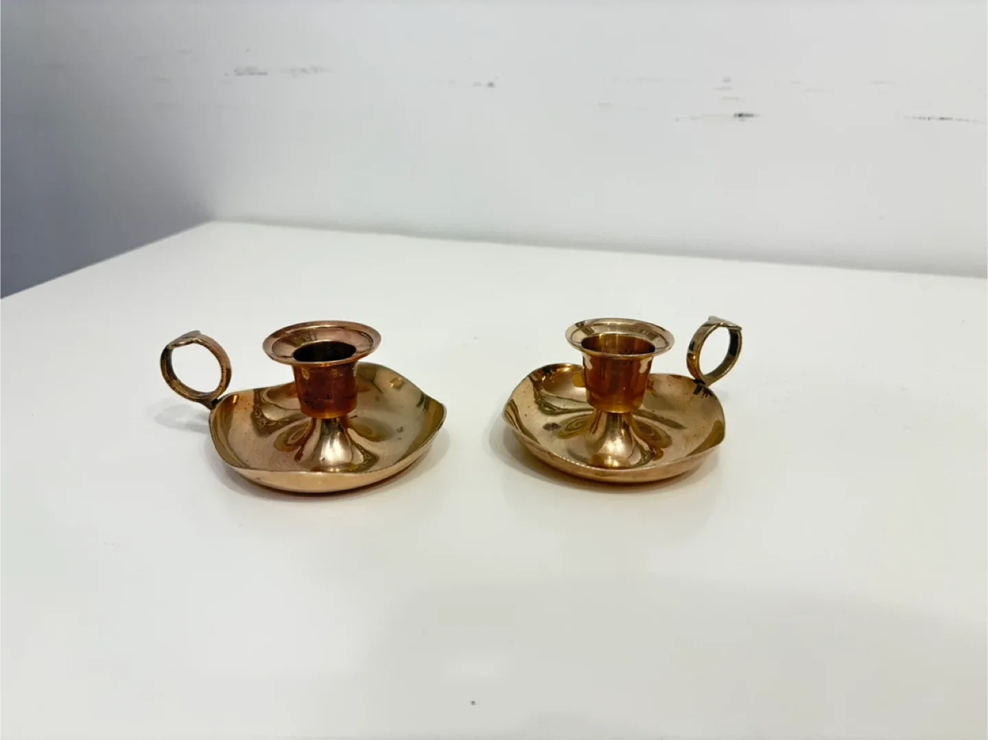 Pair of Vintage Copper Candlestick Holders thumbnail