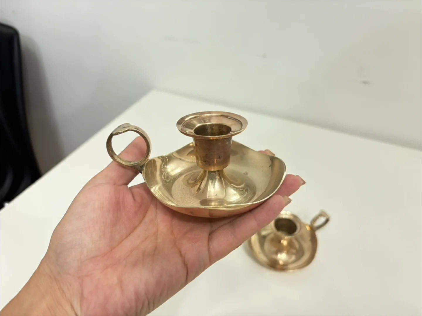 Pair of Vintage Copper Candlestick Holders image indicator(5)