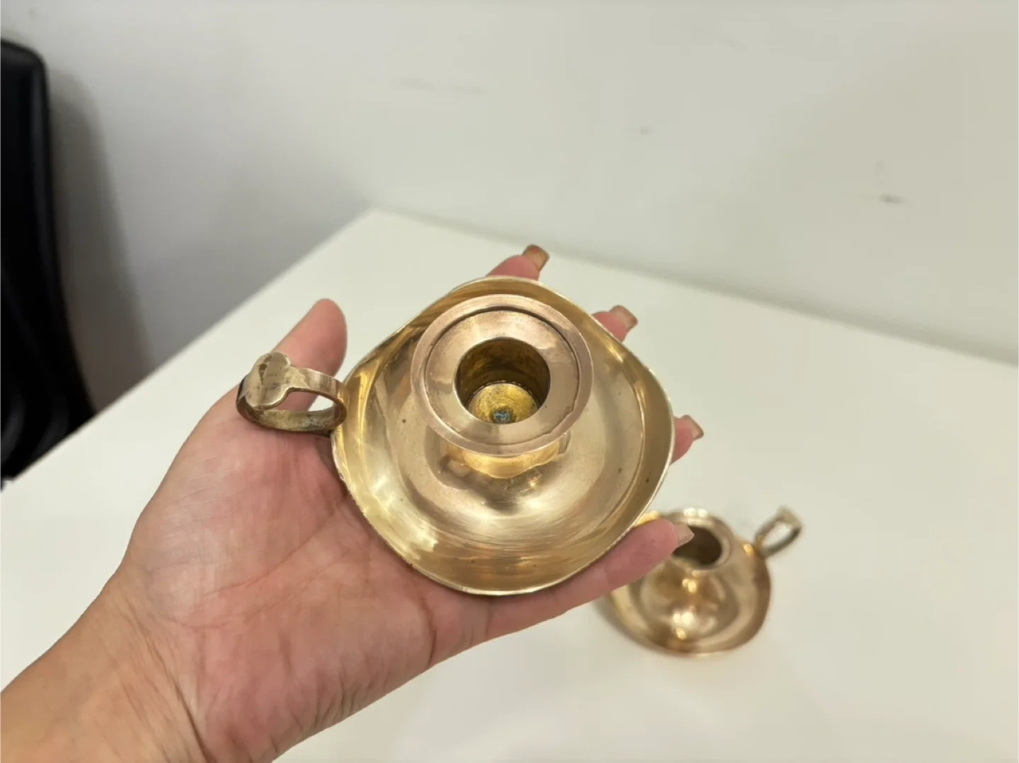 Pair of Vintage Copper Candlestick Holders image indicator(4)