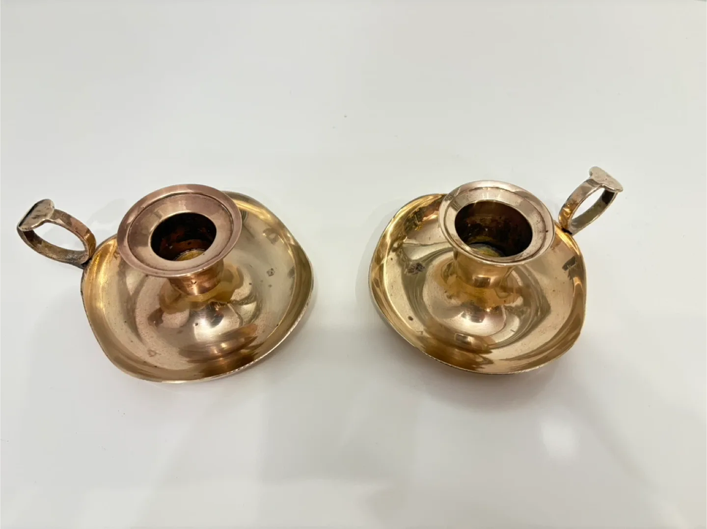 Pair of Vintage Copper Candlestick Holders image indicator(2)