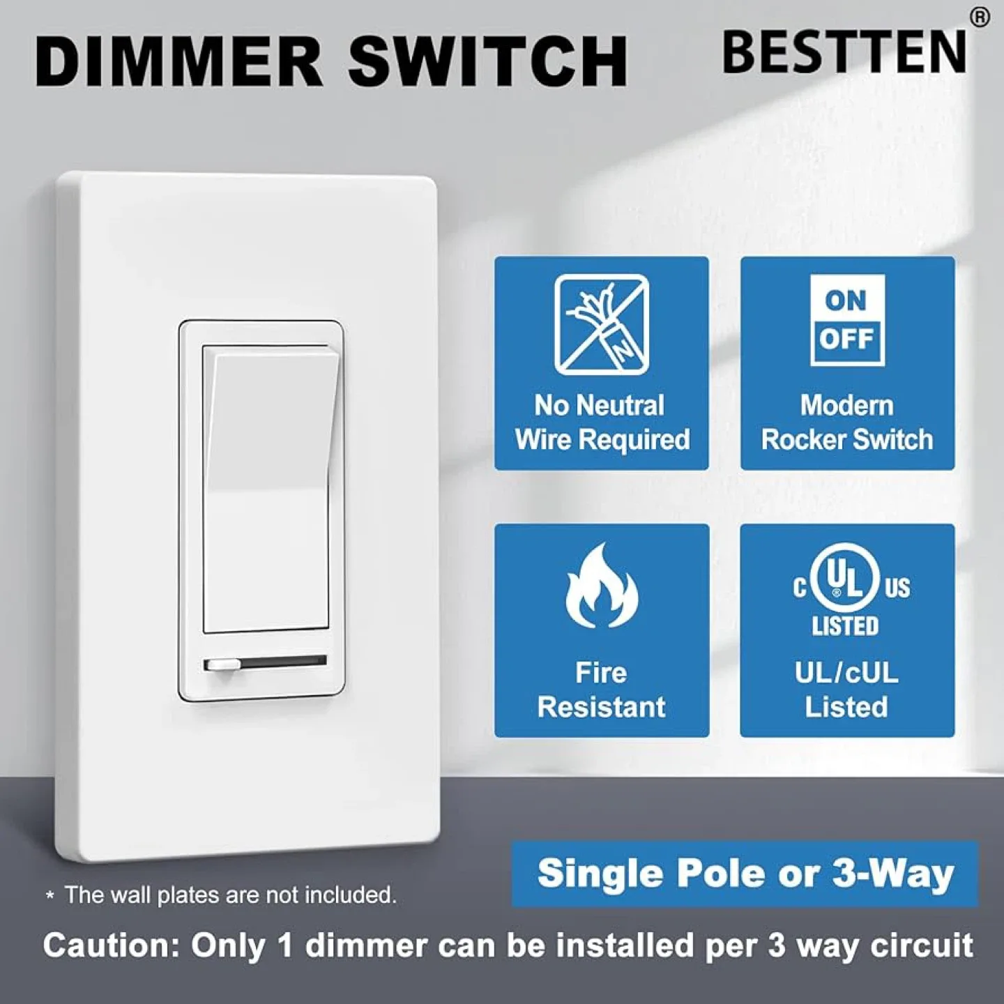 New BESTTEN Dimmer Switch, 5 Pack image indicator(2)