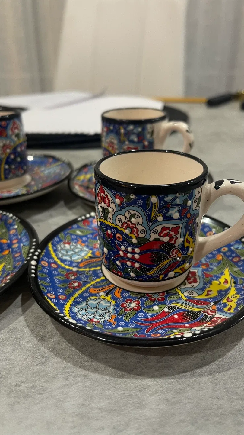 Hand-Painted Turkish Coffee Cup Set image indicator(2)