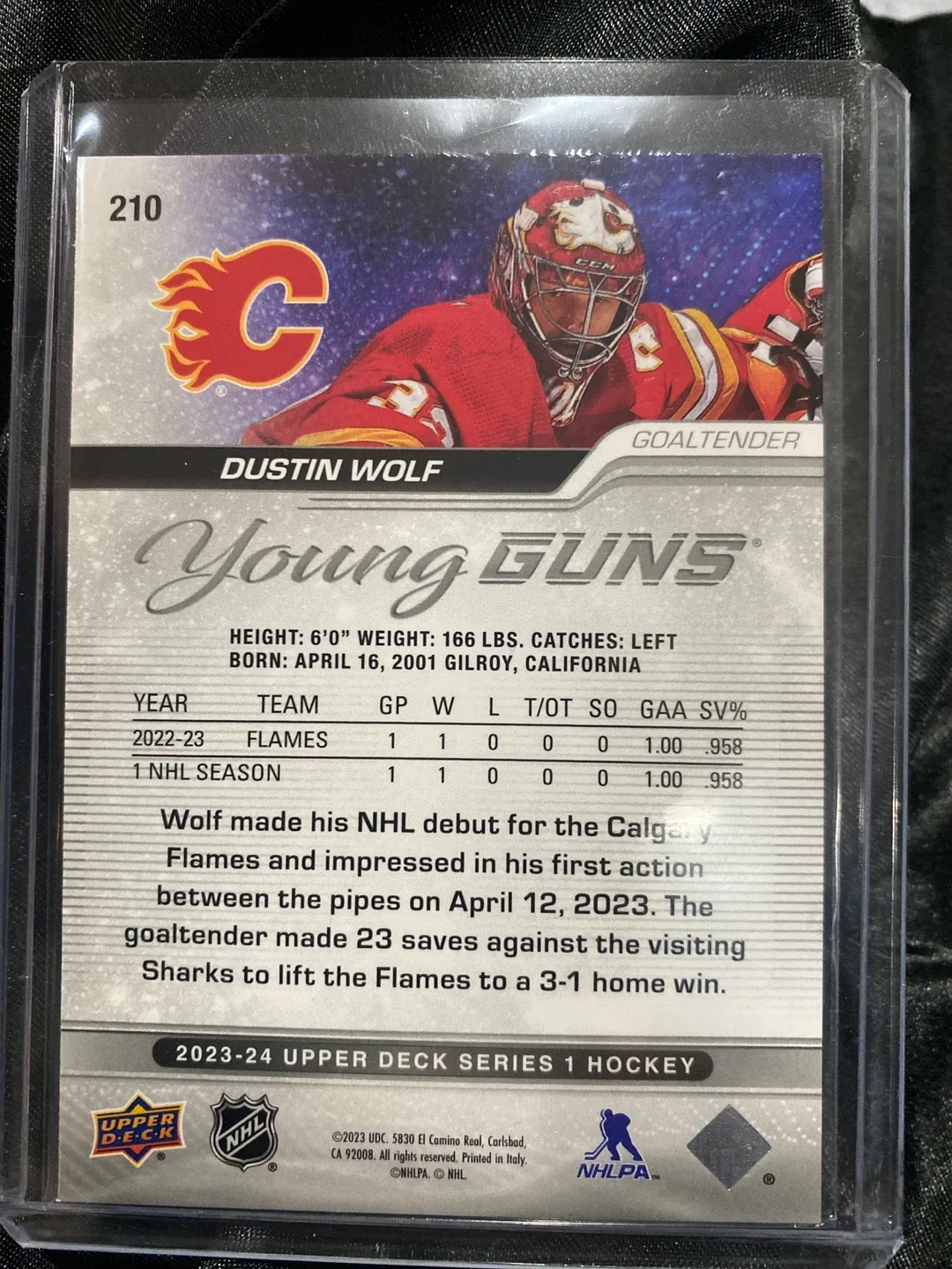 Dustin Wolf Young Guns Hockey Card image indicator(2)