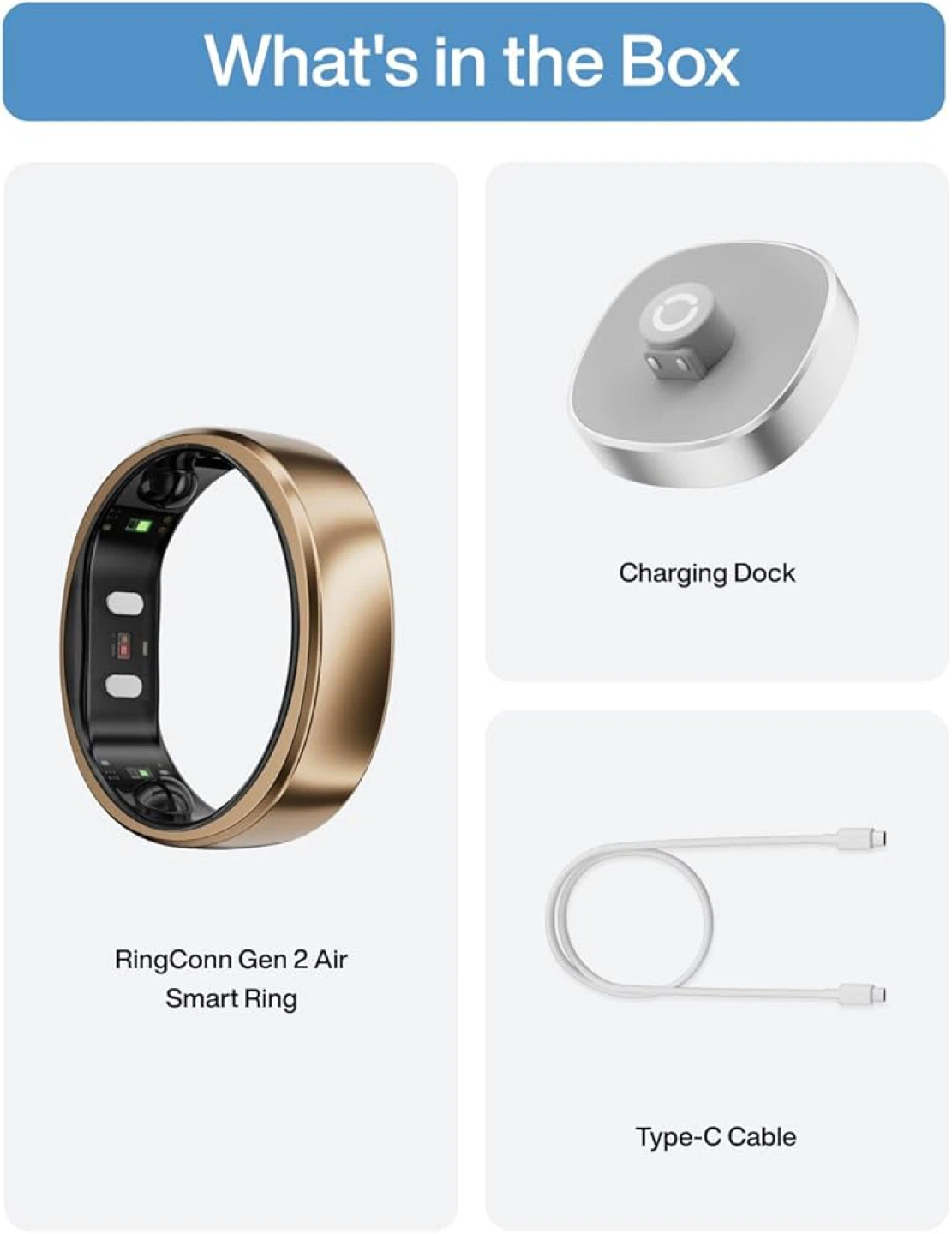 RingConn Gen 2 Air Smart Ring - Dune Gold, Size 6 - photo 4