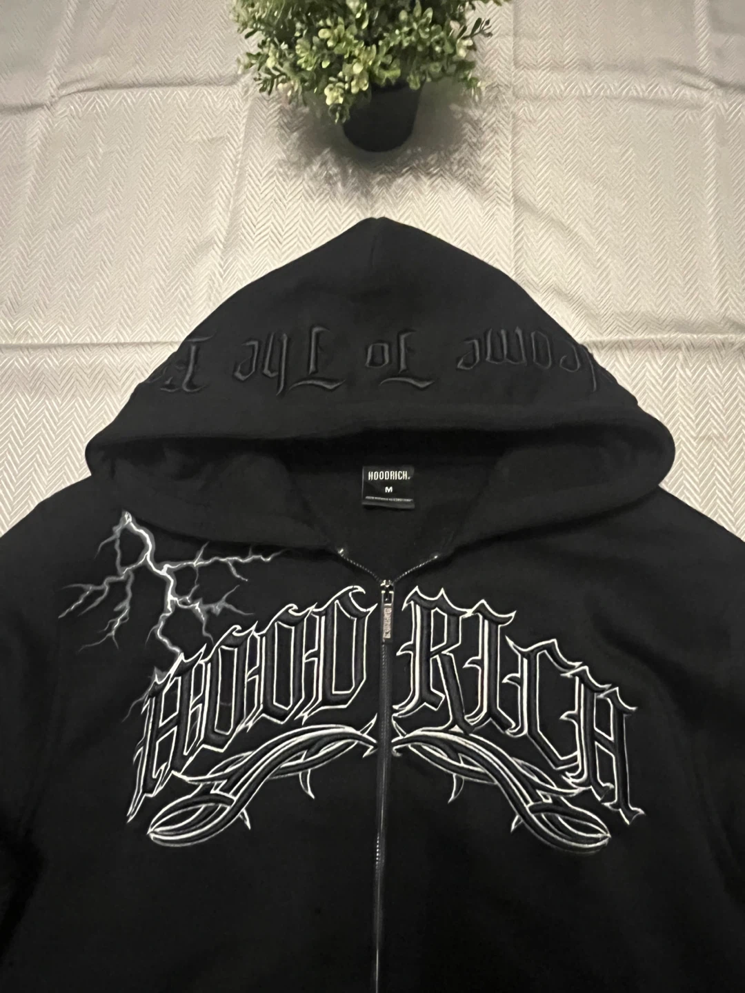 Hoodrich Black Full Zip Hoodie - Size M