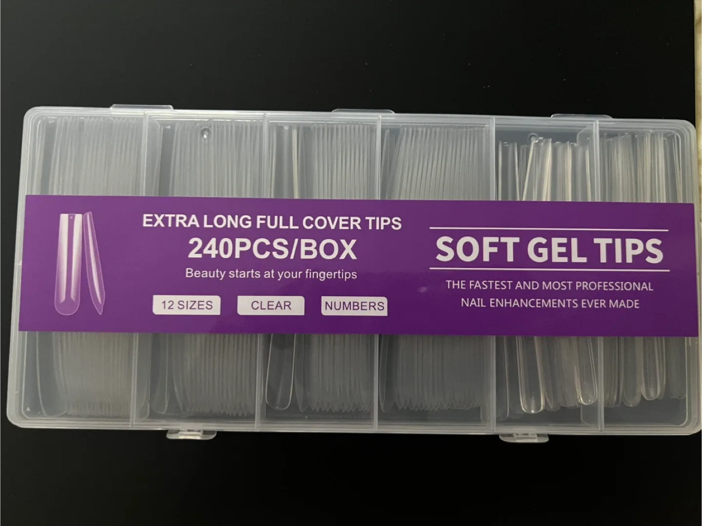 Nail supply Extra Long Full Cover Soft Gel Nail Tips - 240 Pcs
