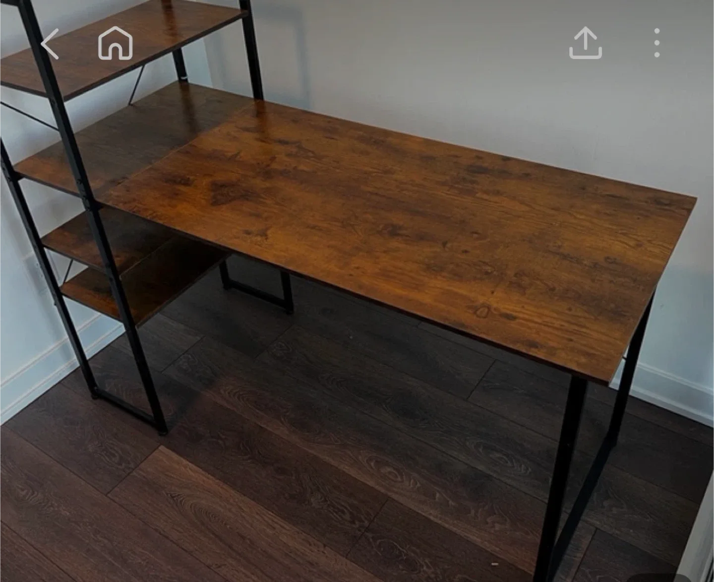 Wood and Metal Desk with Shelves thumbnail