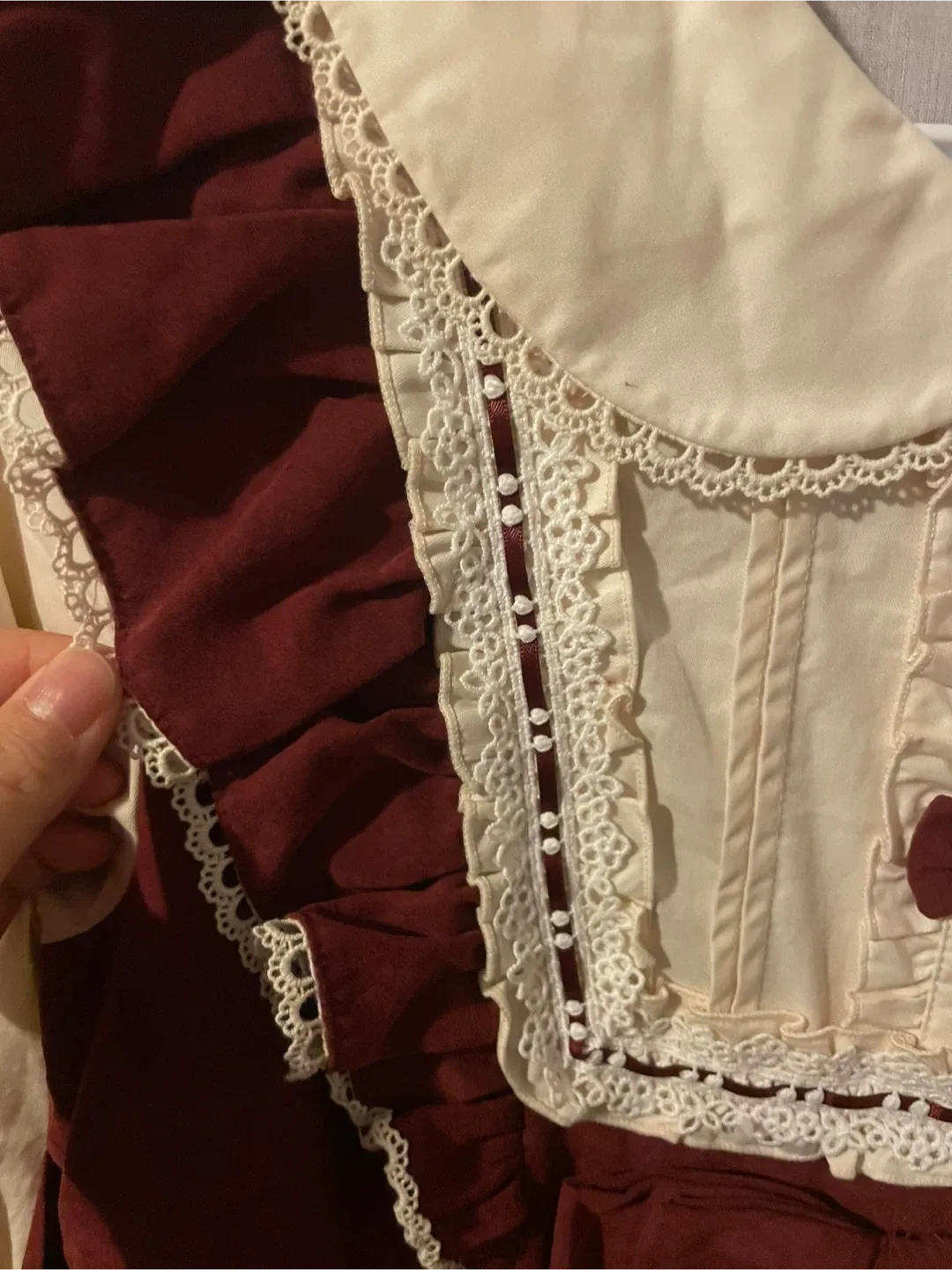 BOBO BEAR Lolita Dress - Red & Cream image indicator(5)