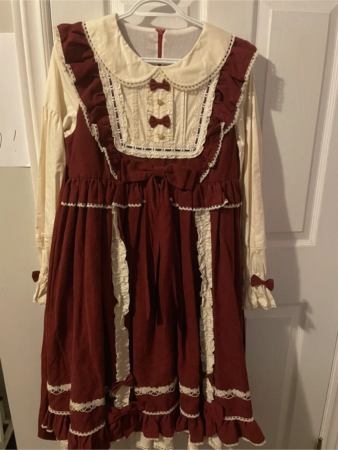 BOBO BEAR Lolita Dress - Red & Cream image indicator(4)